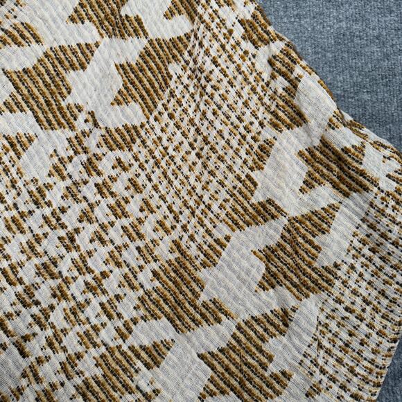 Soft Surroundings One Size Shawl Open Wrap Poncho BOHO Tan Western Design Fringe - Picture 3 of 7